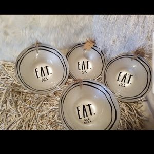 Four Rae Dunn "Eat" Bowls